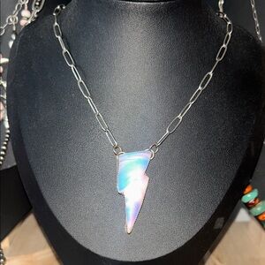 Opal Lightning Bolt Necklace